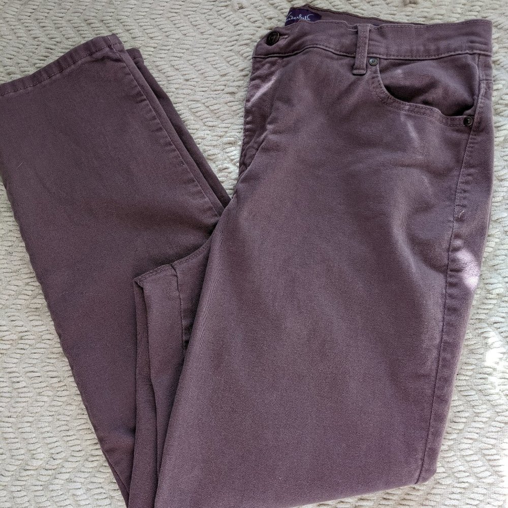 Gloria Vanderbilt: Amanda Dark Wash Purple Straight-Leg Jeans 16W EUC